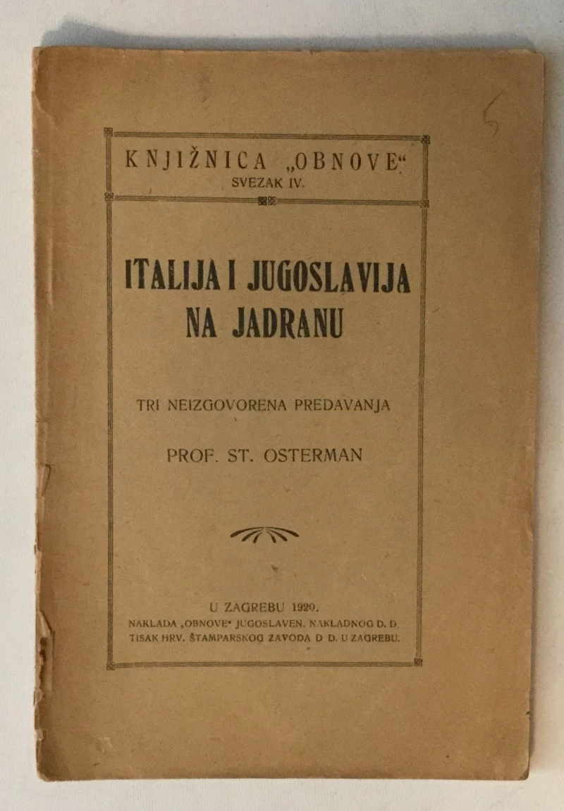 ITALIJA I JUGOSLAVIJA NA JADRANU 1920.