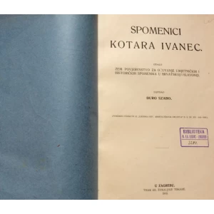 ĐURO SABO, SPOMENICI KOTARA IVANEC, 1919. ZAGREB
