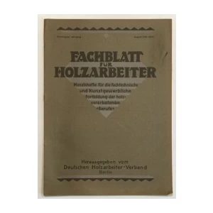 FACHBLATT FUR HOLZARBEITER, AUGUST 1925.