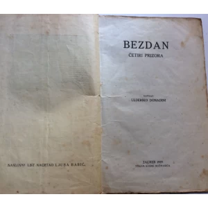 ULDERIKO DONADINI - BEZDAN - ZAGREB 1919. - TISKOM KUZME ROŽMANIĆA  - NASLOVNI LIST NACRTAO :  LJUBO BABIĆ 