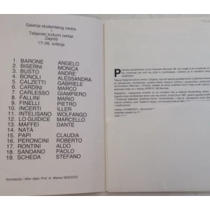 AVAMPOSTI : NOVA ISTRAŽIVANJA U TALIJANSKOJ UMJETNOSTI : GALERIJA STUDENTSKOG CENTRA 