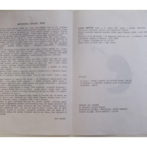 VLADO MARTEK : TUROBNOSTI : KULTURNO INFORMATIVNI CENTAR 1992. KATALOG IZLOŽBE