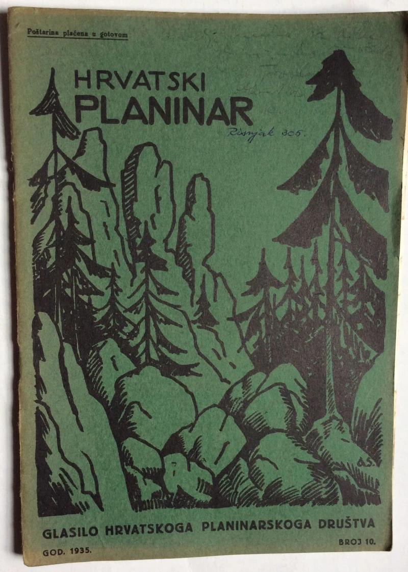 HRVATSKI PLANINAR, ČASOPIS,  1935.,  BROJ 10