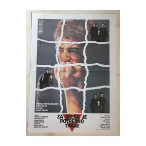 ZA SREĆU JE POTREBNO TROJE , FILMSKI PLAKAT , MIRKO ILIĆ , GLUMI MIKI MANOJLOVIĆ