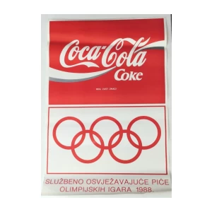 COCA-COLA SPONZOR OLIMPIJSKI IGARA 1988 , REKLAMNI PLAKAT