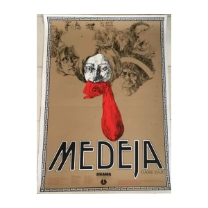DANE ZAJC : MEDEJA , KAZALIŠNI PLAKAT , SLOVENSKO NARODNO GLEDALIŠČE  LJUBLJANA , 1989. AUTOR  BILJANA UNKOVSKA