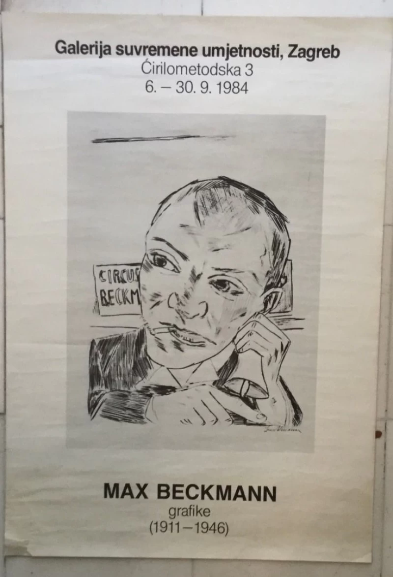 MAX BECKMANN GRAFIKE IZLOŽBA GSU ZAGREB 1984 , PLAKAT