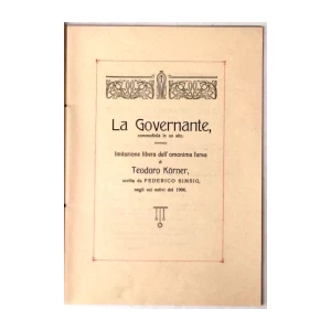FEDERICO SIMSIG : LA GOVERNANTE , COMMEDIOLA IN UN ATTO