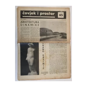 ČOVJEK I PROSTOR , ARHITEKTURA ČASOPIS BROJ 65 GODINA 1957.