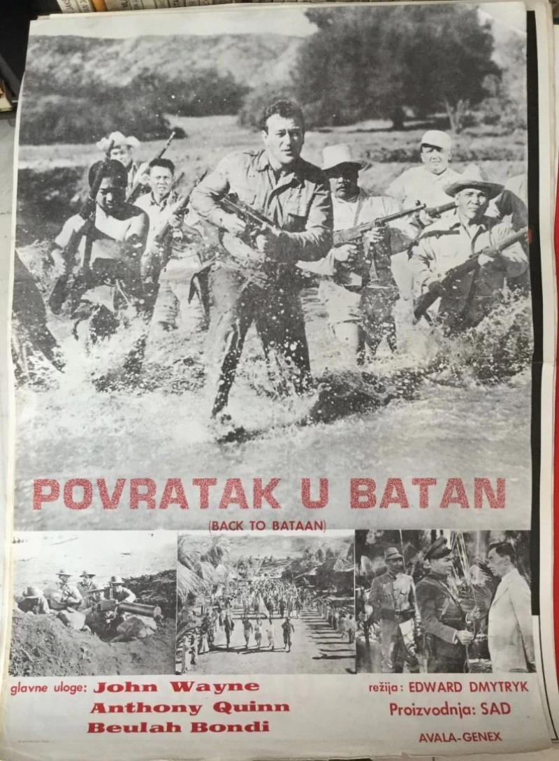 EDWARD DMYTRYK : POVRATAK U BATAN , FILMSKI PLAKAT , JOHN WAYNE, ANTHONY QUINN