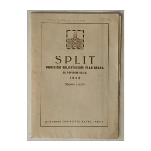 SPLIT , TURISTIČKI ORIJENTACIONI PLAN GRADA SA POPISOM ULICA