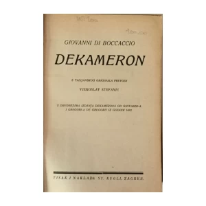 GIOVANNI DI BOCCACCIO : DEKAMERON