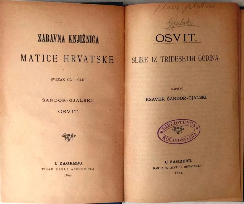 KSAVER ŠANDOR GJALSKI : OSVIT