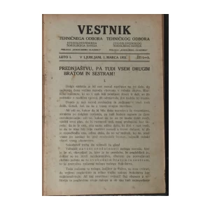 VESTNIK TEHNIČKEGA ODBORA JUGOSLOVENSKEGA SOKOLSKOG SAVEZA , BROJ 1-12  GODINA PRVA , 1921.