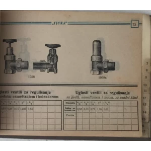 KATALOG FABRIKE ARMATURA " ISTRA" KULA