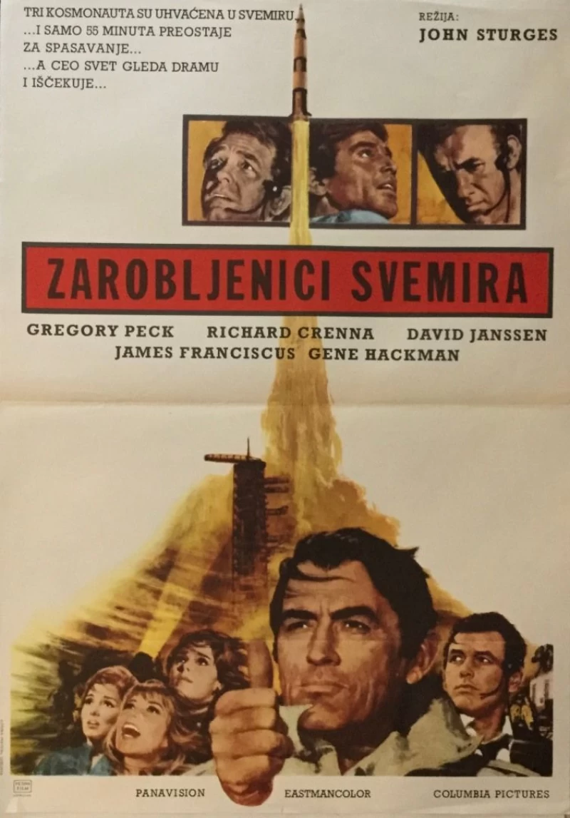 JOHN STURGES : ZAROBLJENICI SVEMIRA , FILMSKI PLAKAT , GREGORY PECK , GENE HACKMAN