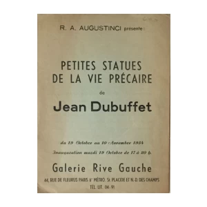 AUGUSTINCI R. A. : PETITES STATUES DE LA VIE PRECARIE DE JEAN DUBUFFET