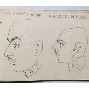 DRUGI BATALJON 14 KLASA ŠKOLE REZERVNIH PODOFICIRA , BILEĆA , 1936-1937, ŠAPIROGRAFIRANI CRTEŽI U DVA ALBUMA