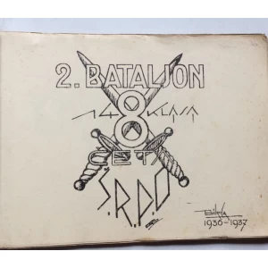 DRUGI BATALJON 14 KLASA ŠKOLE REZERVNIH PODOFICIRA , BILEĆA , 1936-1937, ŠAPIROGRAFIRANI CRTEŽI U DVA ALBUMA