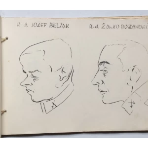 DRUGI BATALJON 14 KLASA ŠKOLE REZERVNIH PODOFICIRA , BILEĆA , 1936-1937, ŠAPIROGRAFIRANI CRTEŽI U DVA ALBUMA