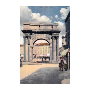 POLA PULA ISTRA HRVATSKA PORTA AUREA Guido Costalunga pola 1910/11.Nr.3011. STARA RAZGLEDNICA