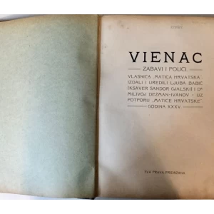 LJUBA BABIĆ, MILIVOJ DEŽMAN : VIENAC - GODINA XXXV : KOMPLETNO GODIŠTE 24 BROJA