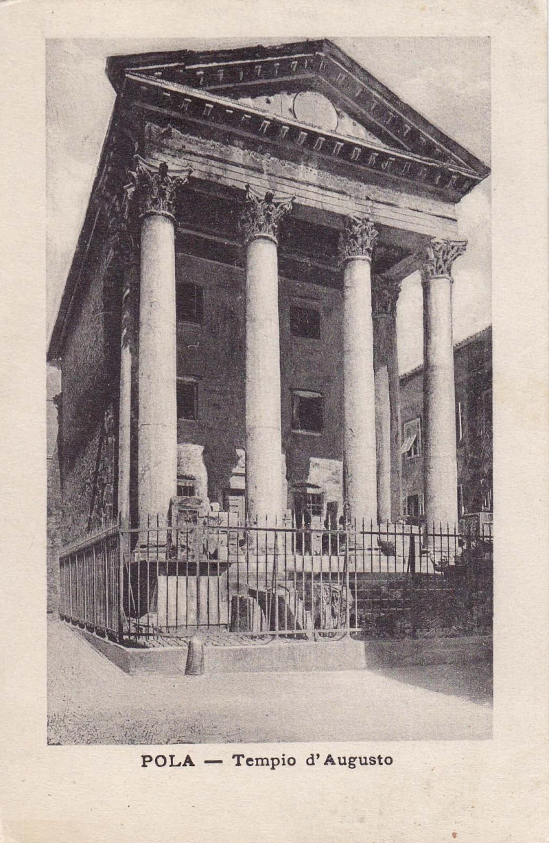 POLA PULA ISTRA HRVATSKA TEMPIO D'AUGUSTO, STARA RAZGLEDNICA