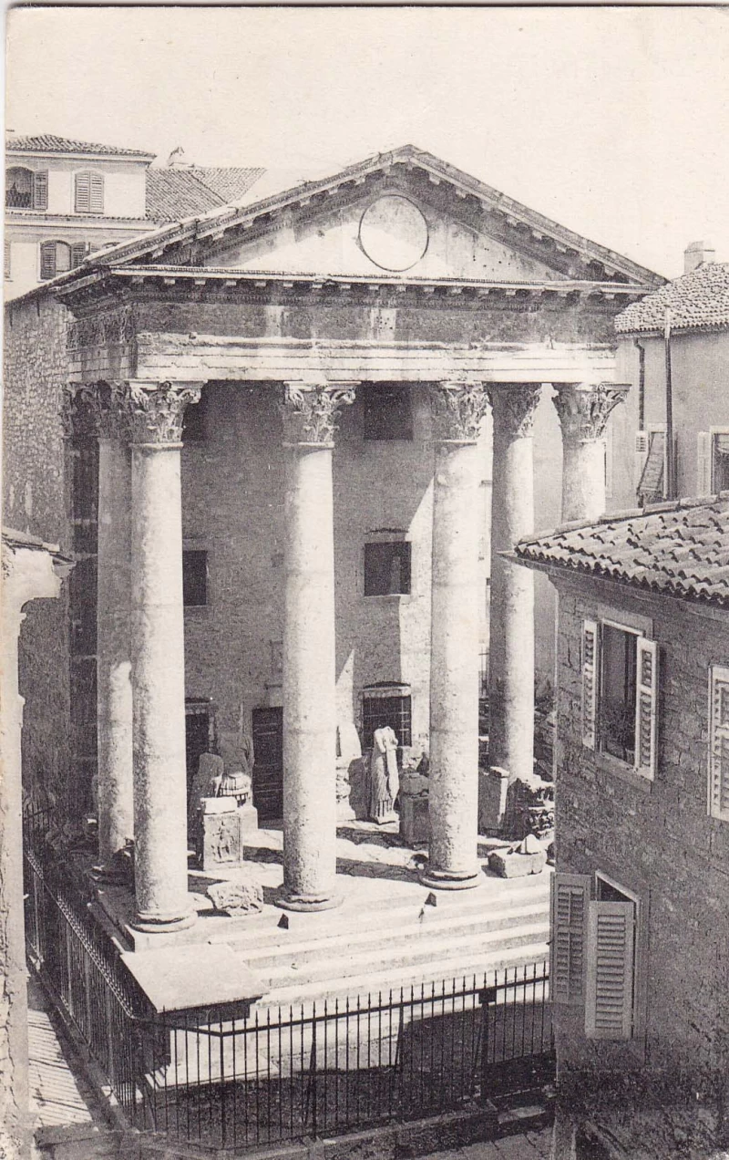 POLA PULA ISTRA HRVATSKA TEMPIO D'AUGUSTO, PHOT.A.BEER, , STARA RAZGLEDNICA 