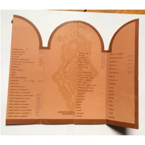 UGOSTITELJSKO  PREDUZEĆE BALKAN, SARAJEVO,  MENU 