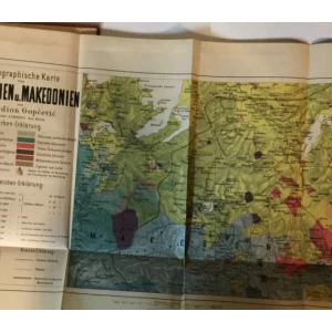 SPIRIDON GOPČEVIĆ: MAKEDONIEN UND ALT-SERBIEN (MIT 67 ORIGINAL-ILLUSTRATIONEN UND EINER ETHNOGRAPHISCHEN KARTE IN FUENF BLAETTERN UND FUENFZEHNFACHEM FARBENDRUCK)