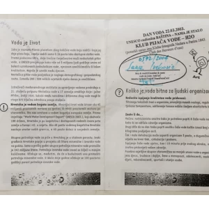 SANJA IVEKOVIĆ : DAN VODA 22.03.2003 : VODA JE ŽIVOT