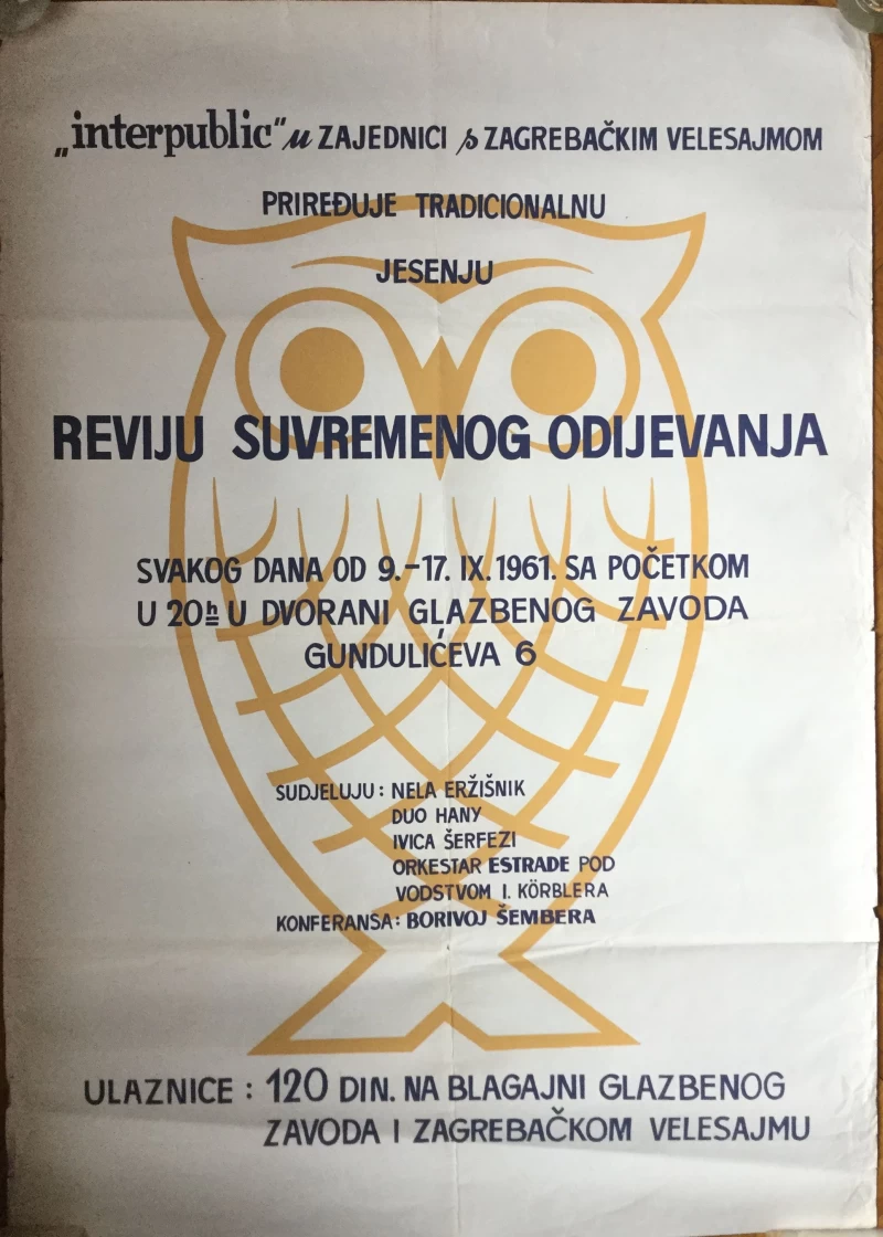 INTERPUBLIC, REVIJA SUVREMENOG ODIJEVANJA, ZAGREB, 1961