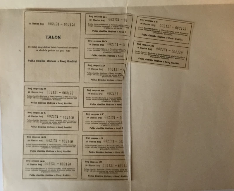 TREĆA EMISIJA, PUČKA DIONIČKA ŠTEDIONA U NOVOJ GRADIŠKI, 10 DIONICA