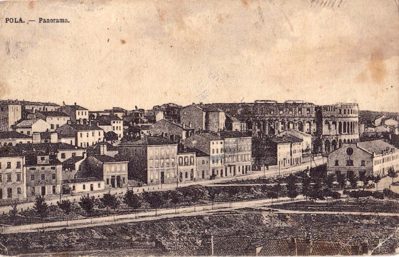 POLA PULA ISTRA HRVATSKA PANORAMA, G.FANO 1910/11. STARA RAZGLEDNICA