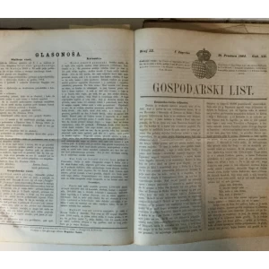 GOSPODARSKI LIST, GODINA XI-XII (1863.-1864), BR. 1-53, 1-52 (UREDNIK: BOGOSLAV ŠULEK)