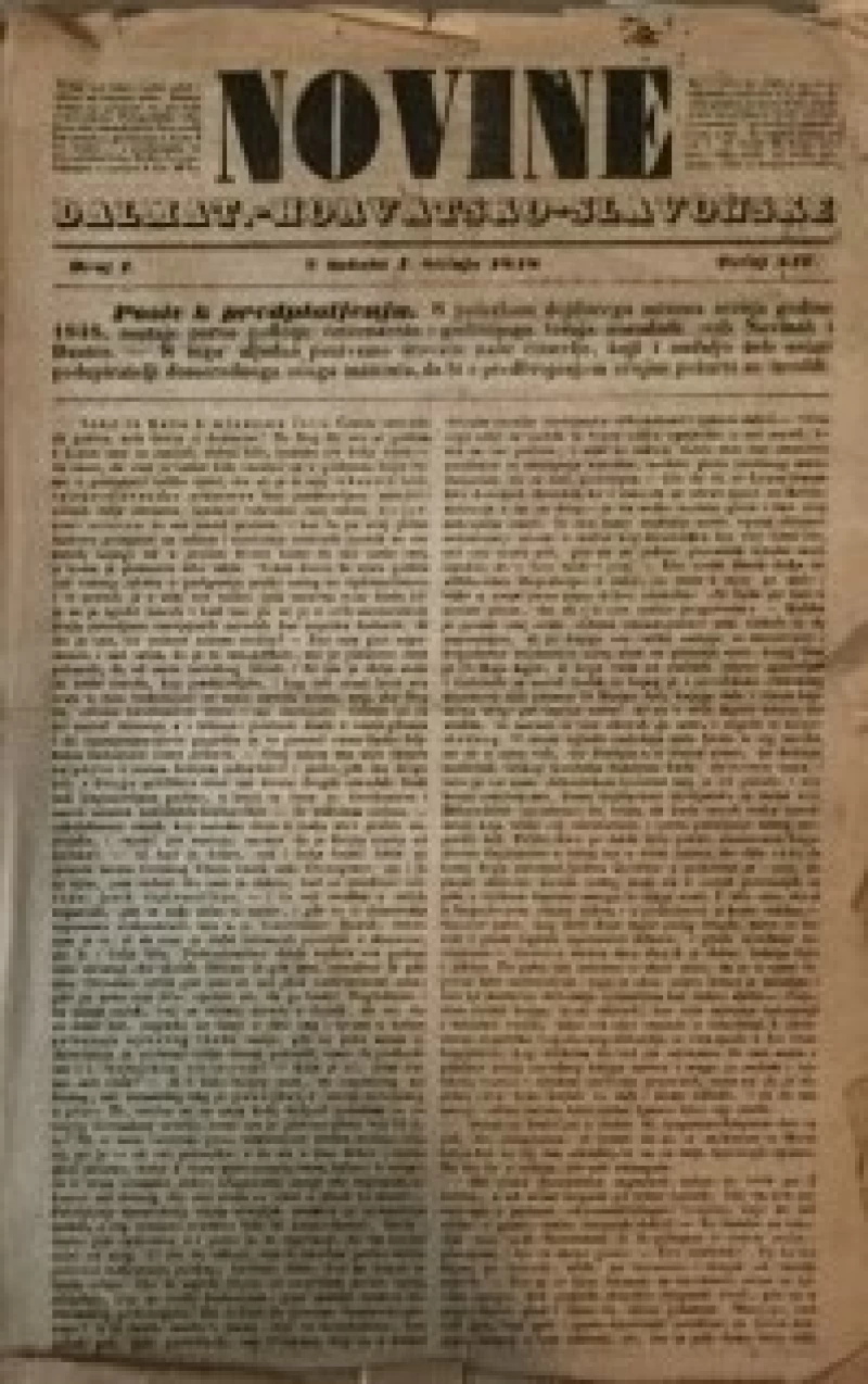 NOVINE DALMATINSKO-HERVATSKO-SLAVONSKE GODINA XIV. (1848.) BR. 1-145