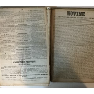 NOVINE DALMATINSKO-HERVATSKO-SLAVONSKE GODINA XIV. (1848.) BR. 1-145