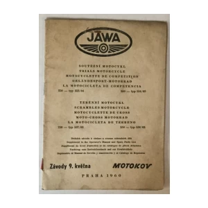Jawa: natjecateljski i moto-cross motocikli, dodatak uputstvima za uporabu i listi rezervnih dijelova