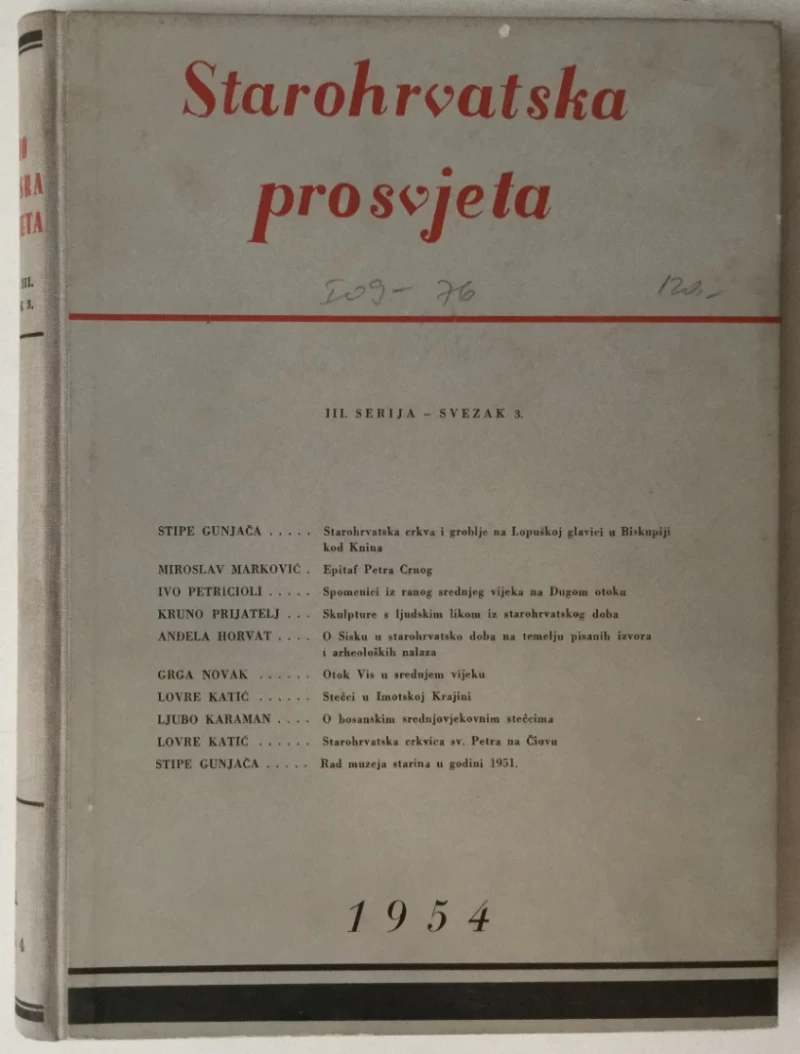 Starohrvatska prosvjeta, III. serija, svezak 3.