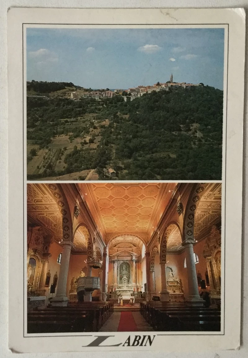 Labin: stara razglednica Crkva rođenja Marijina