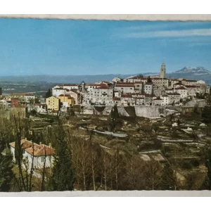 Labin: stara razglednica pogled na Stari grad i okolicu