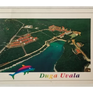 Duga Uvala: stara razglednica pogled na hotelsko naselje iz zraka