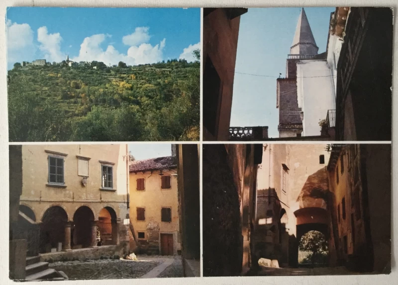 Grožnjan: stara razglednica četiri slike