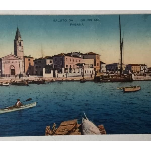 Fažana: stara razglednica Saluto da / Gruss aus Fasana
