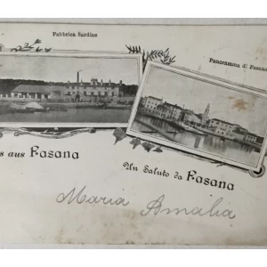 Fažana: stara razglednica Gruss aus Fasana / Un Saluto da Fasana