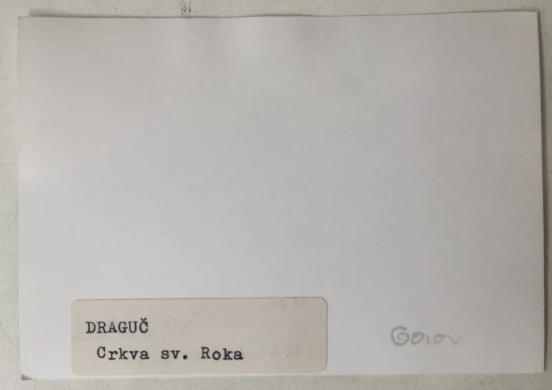 Draguć: stara fotografija Crkva sv, Roka