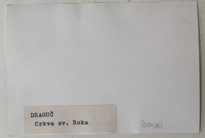 Draguć: stara fotografija Crkva sv, Roka i okolica