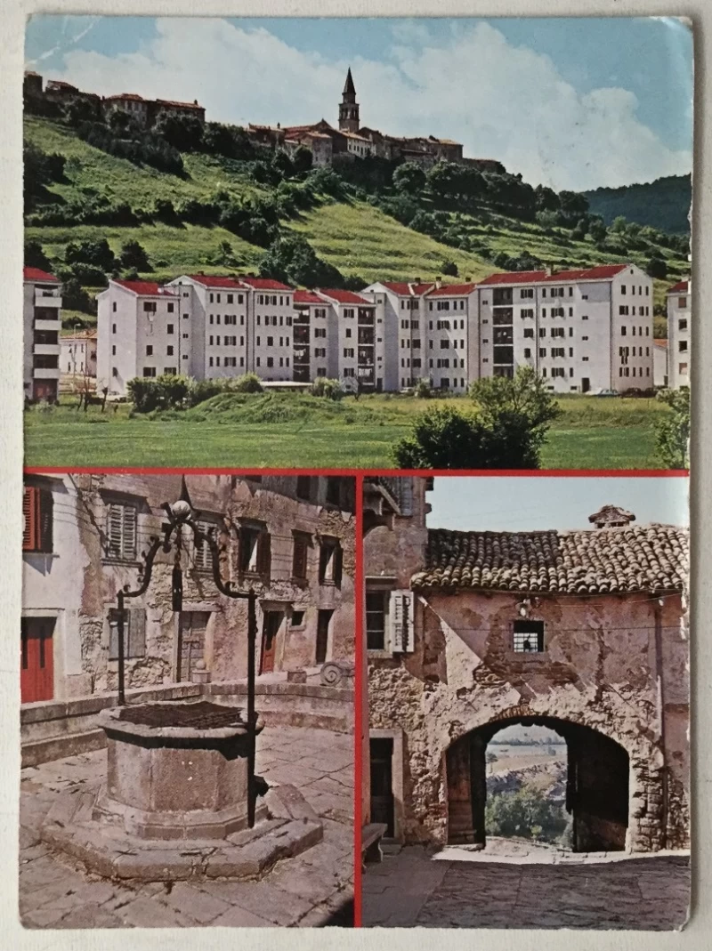 Buzet: stara razglednica tri motiva