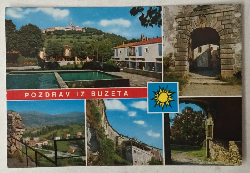 Buzet: stara razglednica Pozdrav iz Buzeta pet motiva