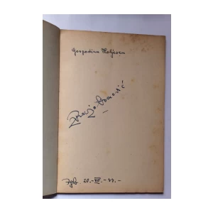 FRANJO  DOMOVIĆ, UZBURKANO JEZERO, POSVETA AUTORA, ZAGREB, 1943.